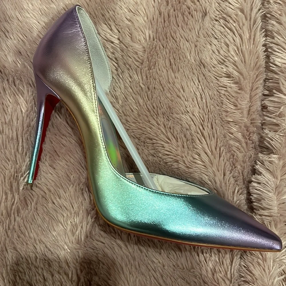 CHRISTIAN LOUBOUTIN IRIZA 100 LEATHER PUMP - Picture 2 of 8